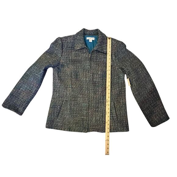 NWT Coldwater Creek Sapphire Bouclé Tweed ZipUp Blazer Jacket Size 10 OldMoney - Picture 6 of 9